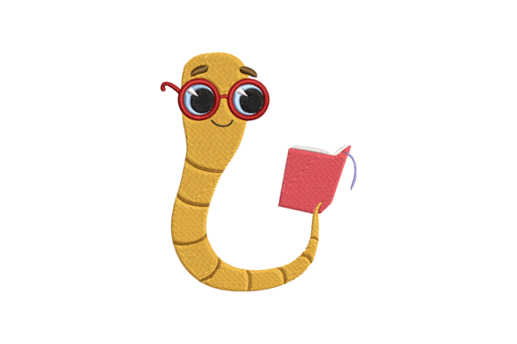 Back to School Worm Reading Embroidery Design Review