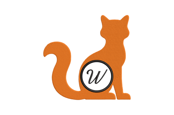 Cat Letter W: A Charming Embroidery Design for Craft Businesses