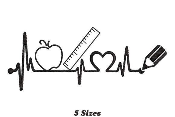 Heartbeat School Teacher Kids Embroidery Design Review