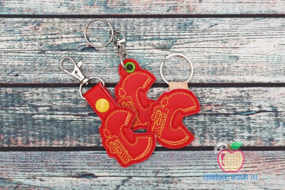 Letters C Keyfob Keychain ITH Design Review for Small Business Use