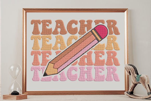 Teacher Echo Stacked: A Whimsical Embroidery Design for Personalized Gifts