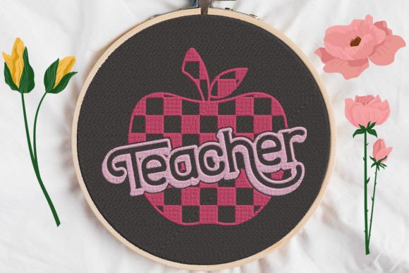 Teacher Sign Checkered Print Apple Review for Business Use