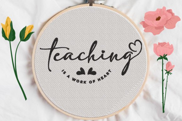 Teaching is a Work of Heart Embroidery Design Review